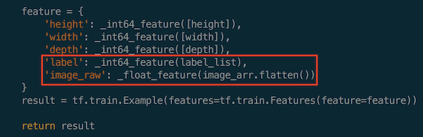 Feature data format